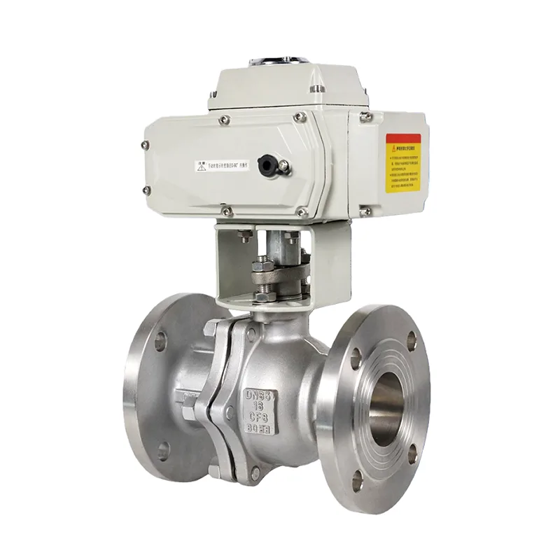 Falf Ball Flanged Dur Di-staen Trydan